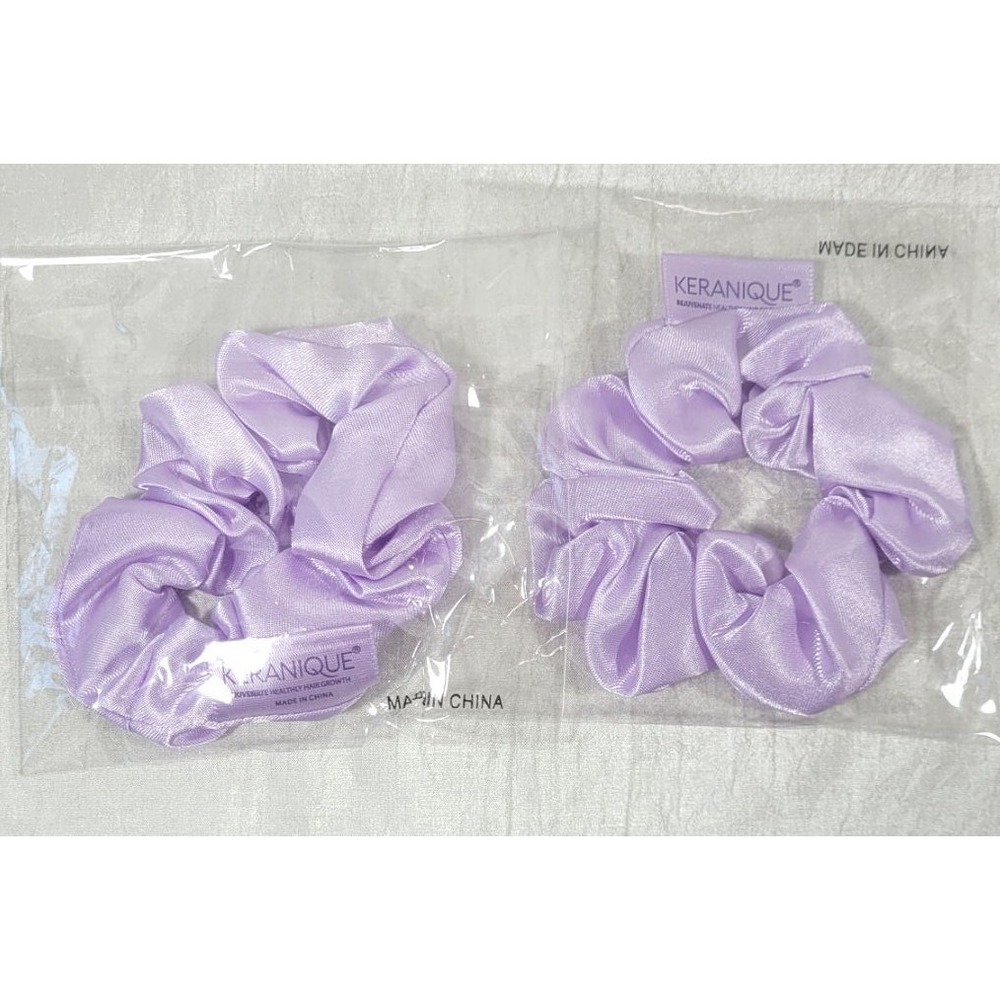 2‎ Keranique Lavender Satin Hair Scrunchies